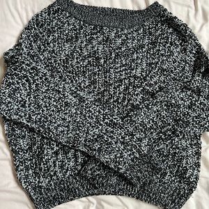 h&m knit black and white sweater
